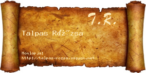 Talpas Rózsa névjegykártya