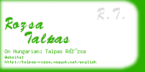 rozsa talpas business card